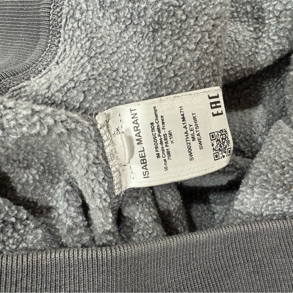 ISABEL MARANT EUC Miley Faded Black Hooded Sweatshirt Hoodie Hoody L - Picture 9 of 11